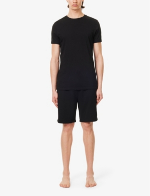 Shop Derek Rose Quinn Relaxed-fit Cotton-blend Shorts In Black
