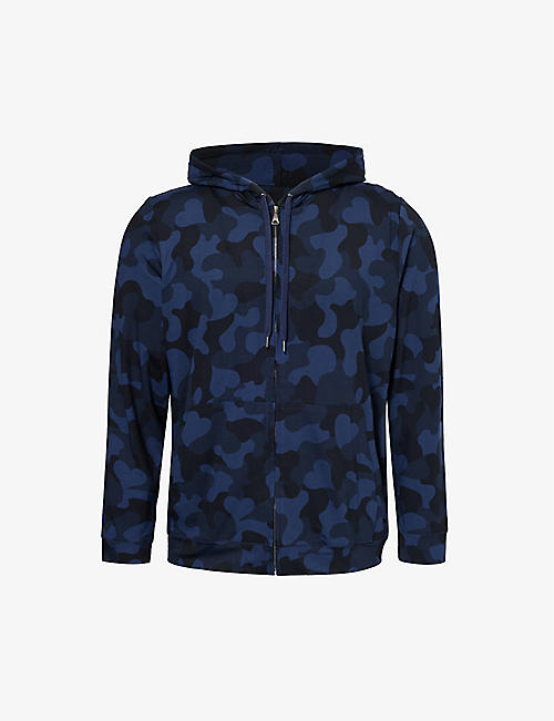 DEREK ROSE: London camouflage-print zip-up stretch-jersey hoody
