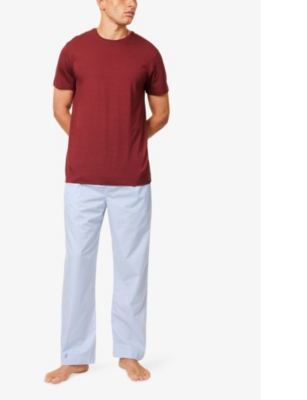 DEREK ROSE: James striped-pattern cotton pyjama trousers