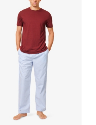 Derek Rose Basel Crewneck Stretch-jersey T-shirt In Burgundy