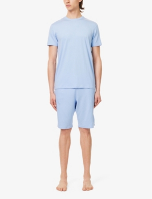 Derek Rose Mens French Basel Relaxed-fit Stretch-woven Pyjama Shorts In French