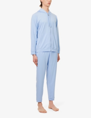 Shop Derek Rose Men's French Basel Relaxed-fit Stretch-woven Pyjama Bottoms