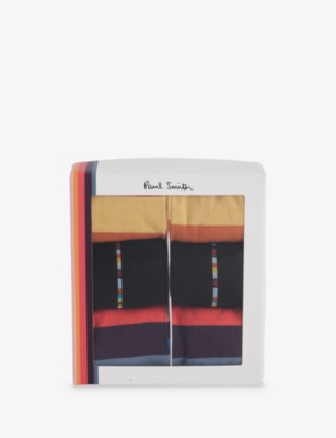 PAUL SMITH: Artist Stripe fine-knit stretch-cotton-blend ankle socks pack of six