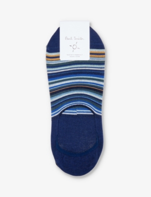 PAUL SMITH: Signature stripe-pattern pack of three cotton-blend socks