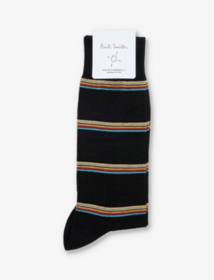 PAUL SMITH: Signature block-stripe cotton-blend socks