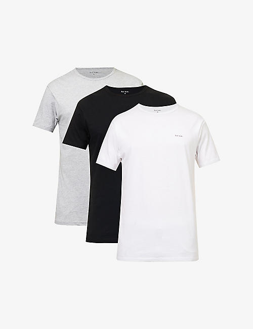 PAUL SMITH: Short-sleeved crewneck pack of three organic cotton-jersey T-shirts