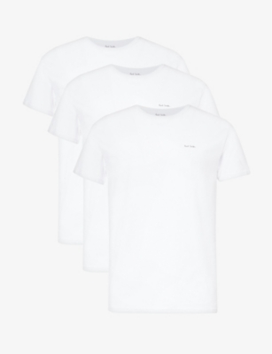 PAUL SMITH: Brand-embroidered crewneck pack of three organic-cotton T-shirts