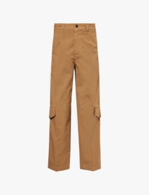 Mens Dries Van Noten Patch-pocket wide-leg cotton trousers