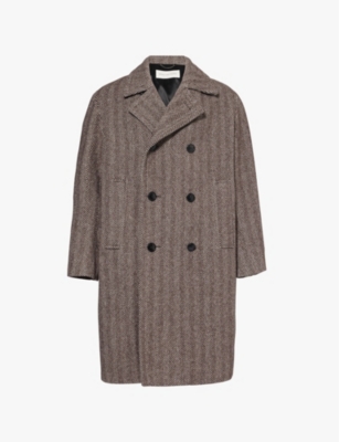DRIES VAN NOTEN - Razel zigzag-pattern loose-fit wool coat