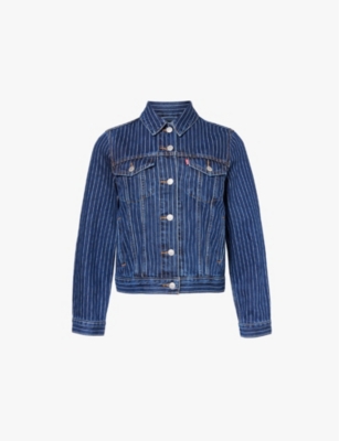 Levi's Levis Womens Partly Masked Original Trucker Striped-print Regular-fit Denim Jacket In Partly Masked