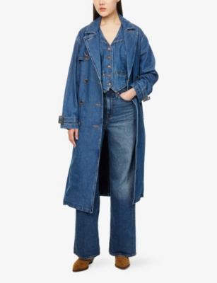 LEVIS: Spade double-breasted relaxed-fit denim trench coat