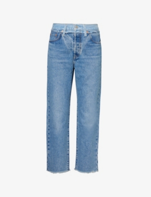 LEVIS: 501 cropped straight-leg high-rise denim jeans