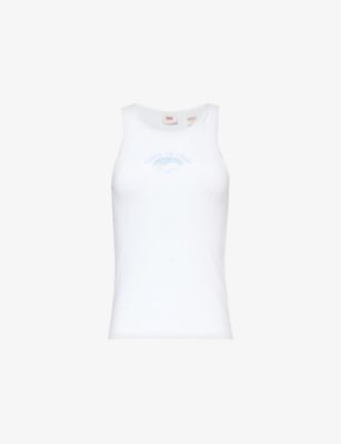 Levi's Levis Womens Coast To Coast White Gemini Graphic Cotton Tank Top In Coast To Coast White