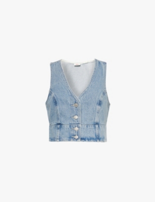 Levi's Levis Womens Kind Of Fun 2 Mona V-neck Cotton-denim Vest In Kind Of Fun 2
