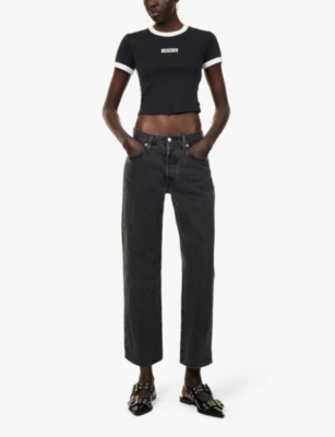 LEVI'S WOMENS LEVIS 501 '90S MID-RISE STRAIGHT-LEG DENIM JEANS 