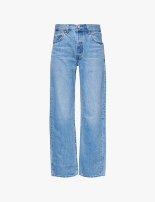 Shop Levi's Womens Sweetest Taboo 501 '90s Ankle 29' Faded-wash Rise-rise Straight-leg Denim Jeans