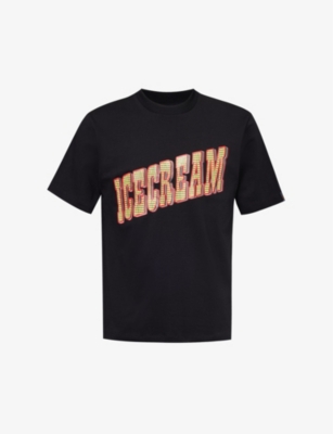 Shop Icecream Mens Black Casino Logo-print Cotton-jersey T-shirt