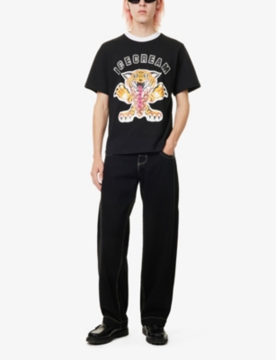 Shop Icecream Mens Black Tiger Graphic-print Cotton-jersey T-shirt