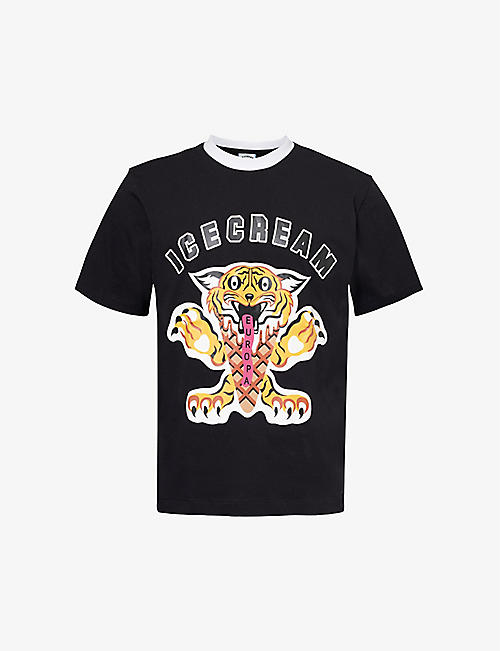 ICECREAM: Tiger graphic-print cotton-jersey T-shirt