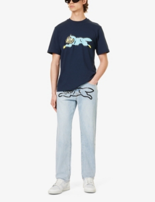 Shop Icecream Men's Navy Running Dog Branded-print Cotton-jersey T-shirt
