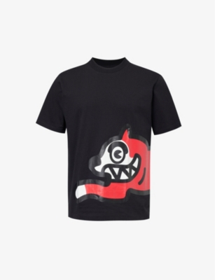 Shop Icecream Men's Black Running Dog Branded-print Cotton-jersey T-shirt