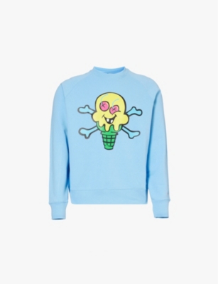 Icecream Mens Blue Cones Bones Cotton-jersey Sweatshirt
