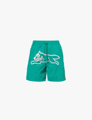 Icecream Mens Green Running Dog Swim Shorts