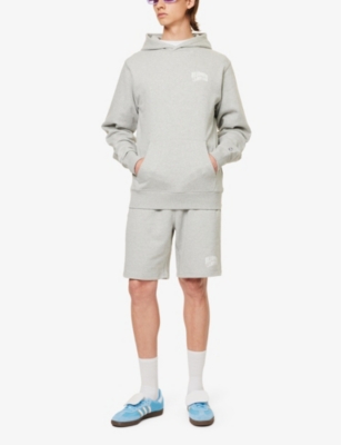 Billionaire Boys Club Mens Heather Grey Arch Branded-print Cotton-jersey Hoody In Heather Grey