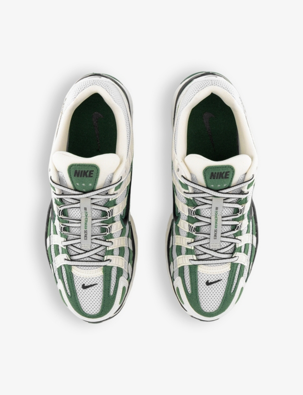 P-6000 chunky-sole leather and mesh low-top trainers