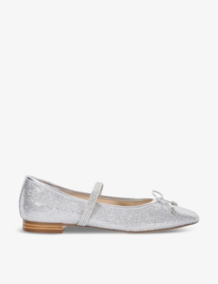 DUNE: Holly crystal-embellished woven mary-jane pumps