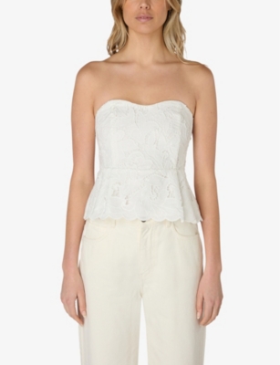 RO&ZO: Sweetheart-neck lace bustier top