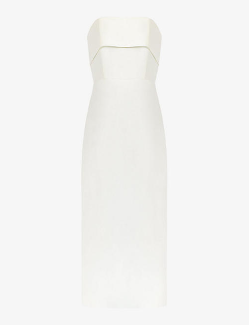 RO&ZO: Boned-bodice slim-fit bandeau stretch-woven maxi dress