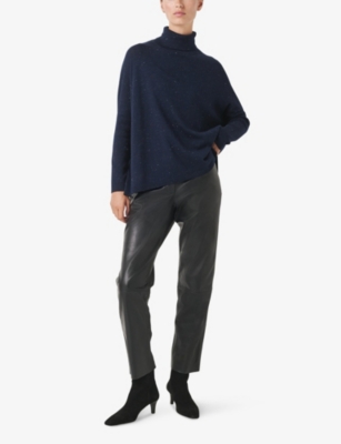 THE WHITE COMPANY: Turtleneck oversized-fit cotton-blend jumper