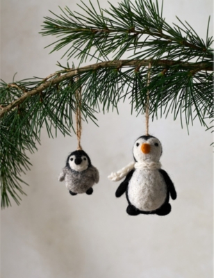 THE WHITE COMPANY: Penguin set of two felt decorations