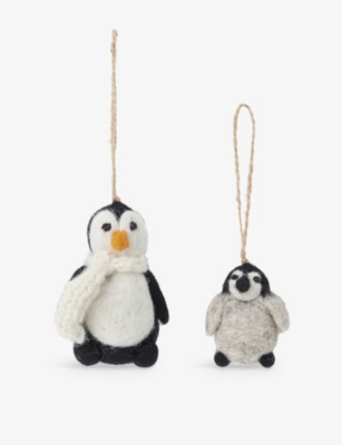 THE WHITE COMPANY: Penguin set of two felt decorations