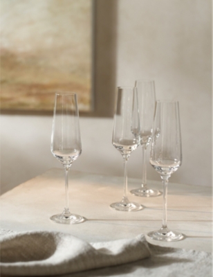 THE WHITE COMPANY: Pimlico crystal-glass Champagne flutes set of four