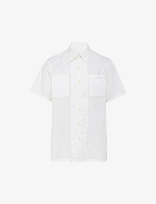 PRADA: Logo-embellished oversized-fit stretch-cotton shirt