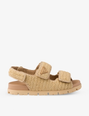 PRADA: Brand-plaque chunky-sole woven sandals