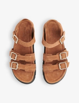 Whistles Womens Tan Jemma Chunky Cleated-sole Leather Sandals In Tan