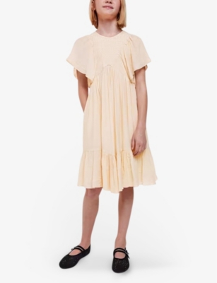 WHISTLES: Willa smocked-panel short-sleeve woven mini dress 3-12 years