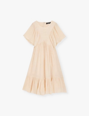 WHISTLES: Willa smocked-panel short-sleeve woven mini dress 3-12 years