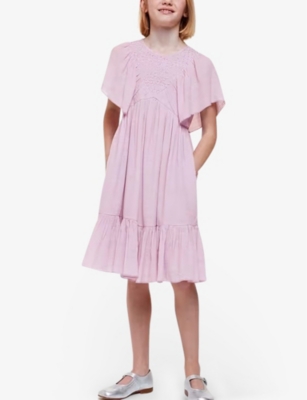 WHISTLES: Willa smocked-panel short-sleeve woven mini dress 3-12 years