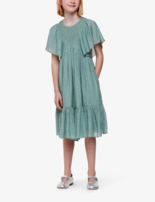 WHISTLES: Willa smocked woven midi dress 3-12 years
