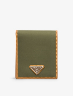 Prada Womens Green Triangle-plaque Re-nylon Wallet