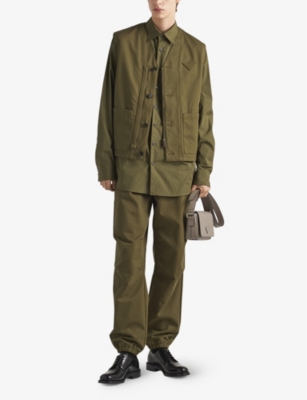 PRADA: Straight-leg regular-fit cotton trousers