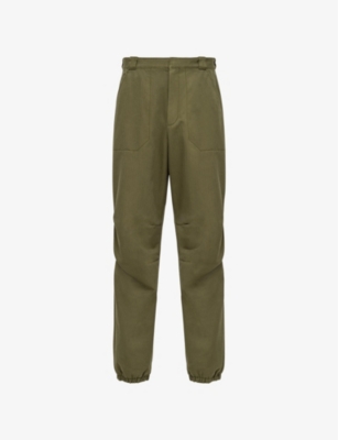 Prada Straight-leg Regular-fit Cotton Trousers In Green
