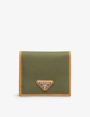 Prada Womens Green Triangle-plaque Re-nylon Wallet