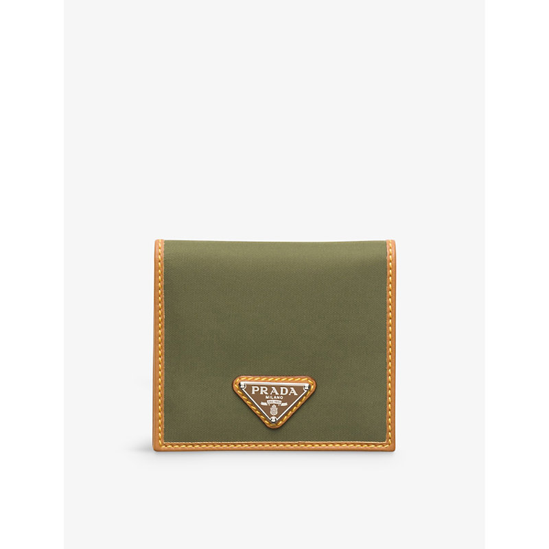 Prada Womens Green Triangle-plaque Re-nylon Wallet