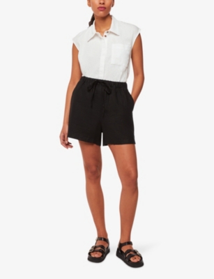 Shop Whistles Women's White Olivia Regular-fit Sleeveless Linen Shirt