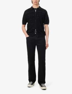 Shop Levi's 501 Straight-leg Mid-rise Jeans In Black 80701